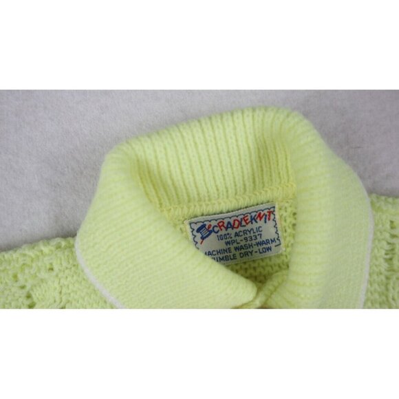 INFANT GIRLS YELLOW CARDIGAN SWEATER  BONNET SOCKS SET - CRADLEKNIT - Picture 4 of 9
